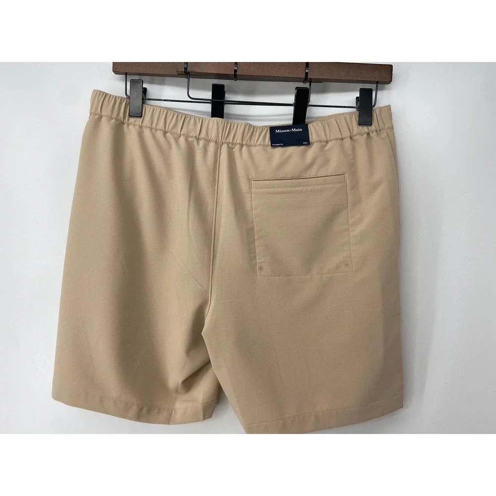 Mizzen+Main Deck Short Mens 2XL Tan Golf Performance Stretch Light Elastic Waist